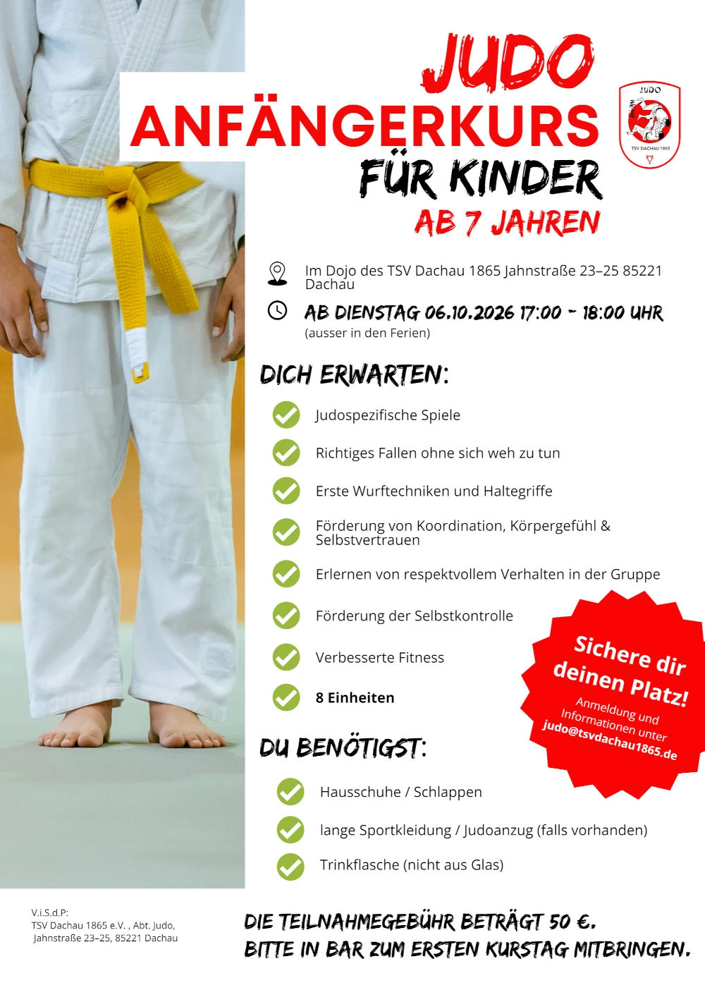 Anmeldung Anfängerkurse für Kinder