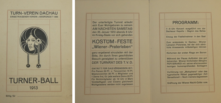 Am Samstag, den 25. Januar 1913 fand der jährliche Turnerball des Turn-Verein Dachau statt